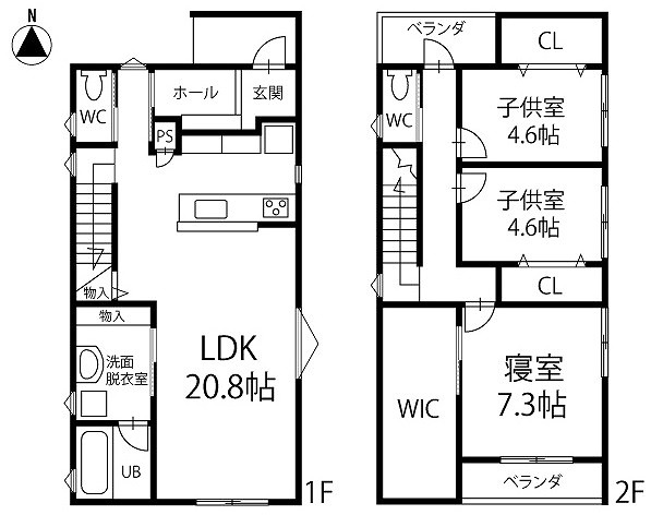 小屋南間取図